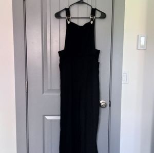 Black High-Waisted Overalls